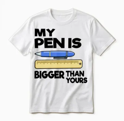 My Pen Is Bigger Than Yours Funny Office Humor Men Unisex T-Shirt - White