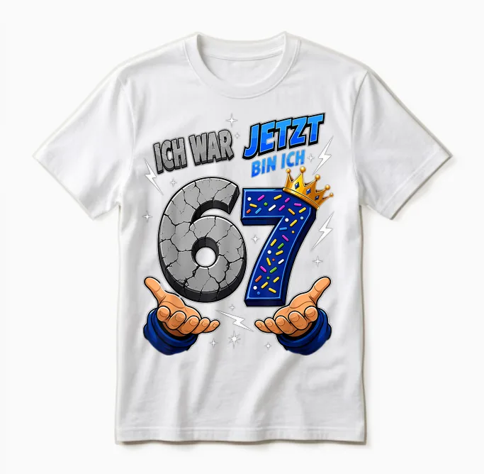 Ich War 6 Jetzt Bin Ich 7 Lustiges 7 Geburtstag 67 Kinder Unisex T-Shirt in White