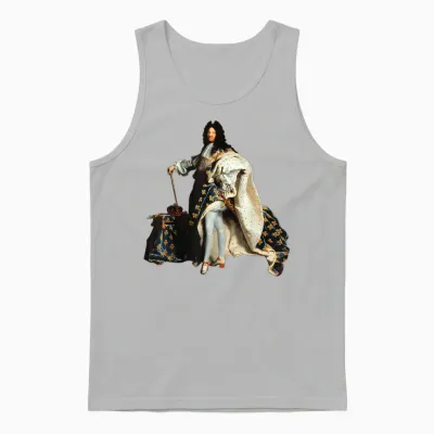 Louis Xiv, Louis 14, French King Royalist Fleur De Lys T-Shirt, Black, S Unisex Tank Top - Ash