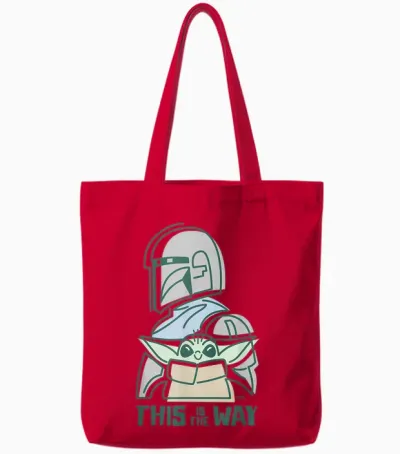 Star Wars the Mandalorian and Grogu This Is the Way Cute Tote Bags - Red