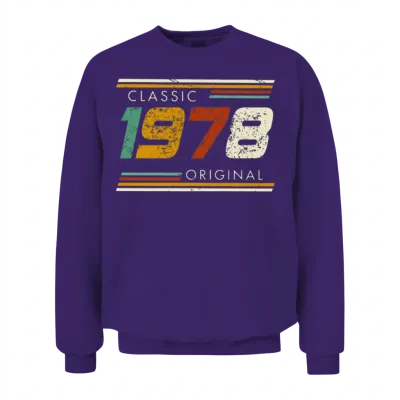 Classic 1978 Original Vintage 44th Birthday Unisex Sweatshirt - Purple