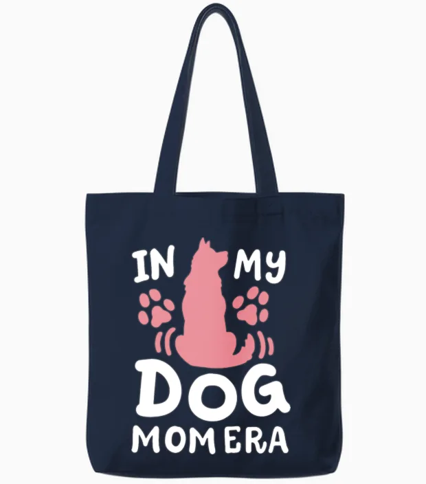 Dog Mom Dog Owner Tote Bags in Navy