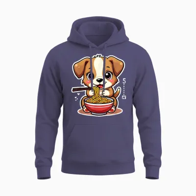 Ramen Dog Anime - Kawaii Otaku Clothes Manga Clothes T-Shirt, Black, S Unisex Hoodie - Heather Sport Dark Navy