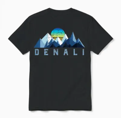 Vintage Denali Retro National Park Unisex T-Shirt - Black