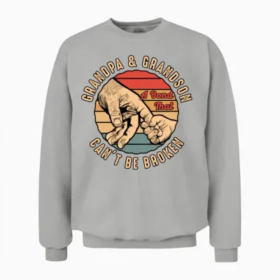 Vintage Grandpa Grandson Saying Gift Unisex Sweatshirt - Ash