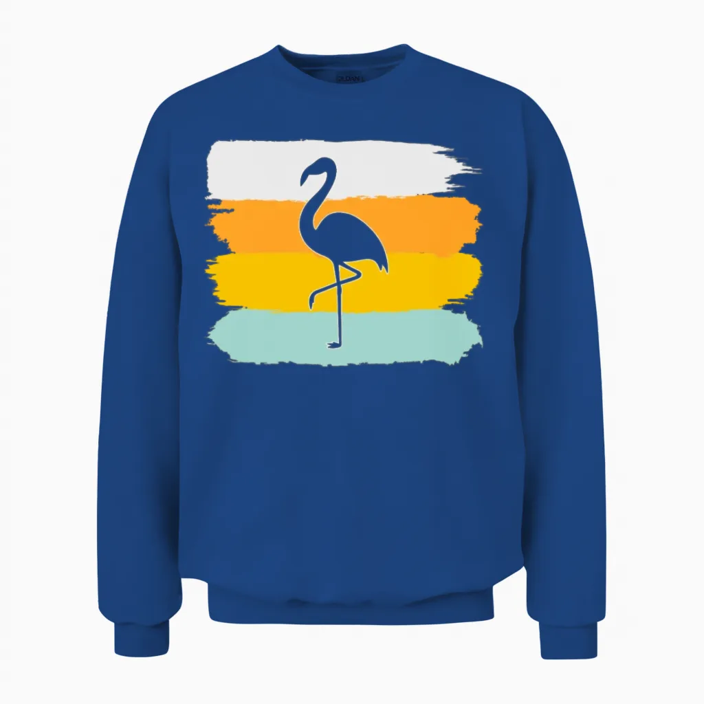 Flamingo Retro Unisex Sweatshirt in Royal
