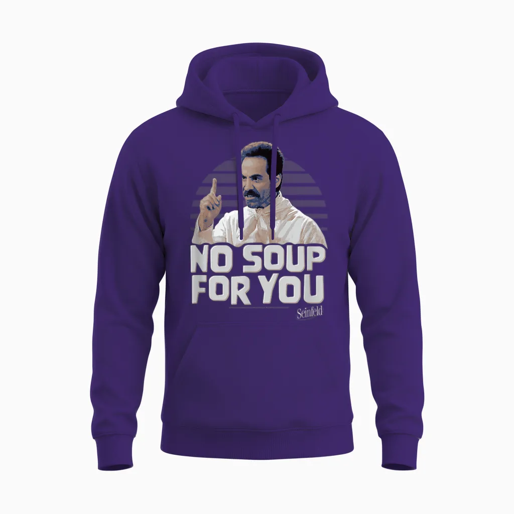 Seinfeld No Soup for You Chef Scold Unisex Hoodie in Purple