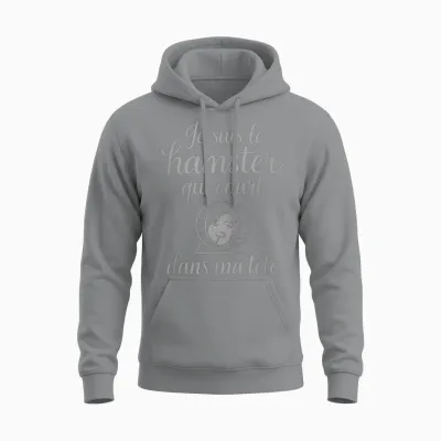 I'm the Hamster Running in My Head Novelty Unisex Hoodie - Sport Grey