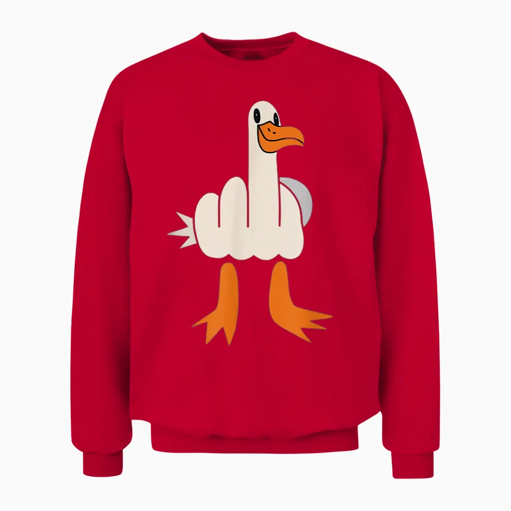 Mittelfinger-Möwe, Humor Für Erwachsene, Lustige Geste, Flip Off Unisex Sweatshirt in Red