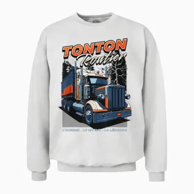 Tonton Road Driver Truck Truck Future Tonton T-Shirt, Black, S Unisex Sweatshirt - White