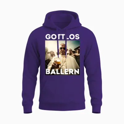 Gottlos Ballern Lustiges Papst Franziskus Fünf Bier Unisex Hoodie - Purple
