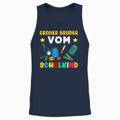Großer Bruder Vom Schulkind 1. Klasse Einschulung Schulstart Unisex Tank Top - Navy
