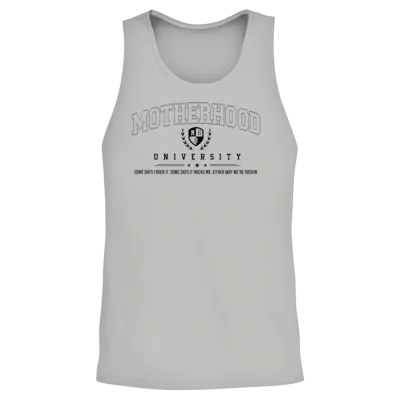Funny Motherhood University Unisex Tank Top - Ash