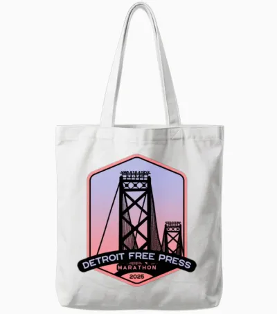 Detroit Free Press - Marathon – 26.2 – 2025 Tote Bags - White