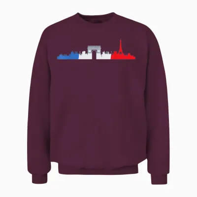 Paris Skyline Travelers France Design Unisex Sweatshirt - Maroon