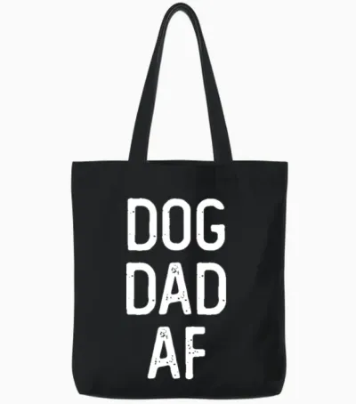 Dog Dad Tote Bags - Black