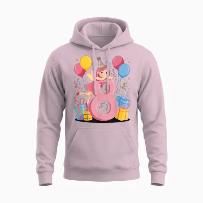 Fée 8e Anniversaire Garçon Fille 8 Ans Huitième Huit Fée Unisex Hoodie - Light Pink