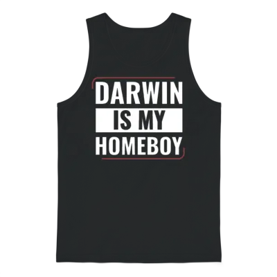 Darwin Is My Homeboy Funny Biology Students Unisex Tank Top - Black