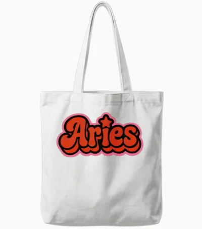 Aries Zodiac Retro Design Tote Bags - White