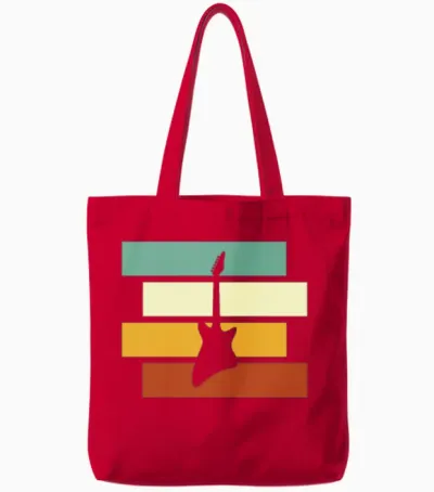 Rock Retro Tote Bags - Red