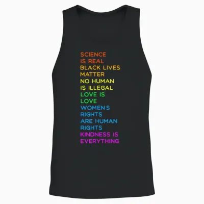 Science Is Real Blm Human Rights Lgbtq Pride Kindness Gift T-Shirt, Black, S Unisex Tank Top - Black