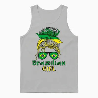 Brasilianisches Mädchen Brasilien Mädchen Brasilien Frauen Flagge Unisex Tank Top - Ash