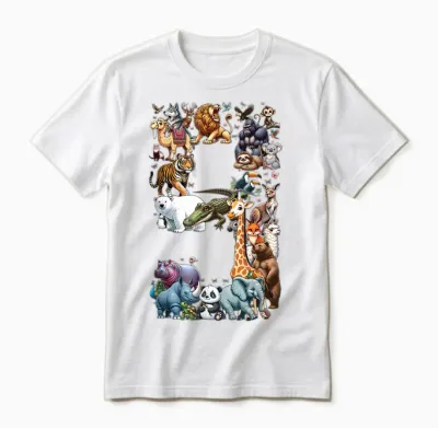9. Geburtstag 9 Jahre Alt Zoo Tiere Wildlife Safari Dschungel Unisex T-Shirt - White
