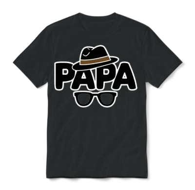 Papa Unisex T-Shirt - Black