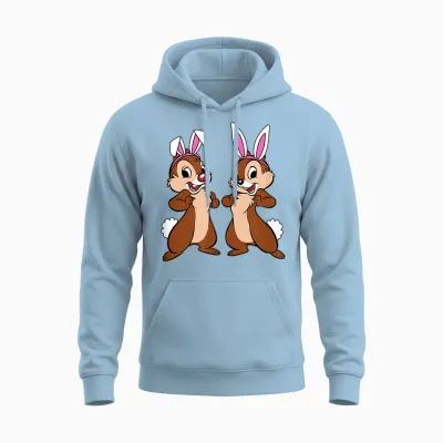 Amazon Essentials Disney Chip 'n' Dale Spring Easter Bunny Ears Unisex Hoodie - Light Blue