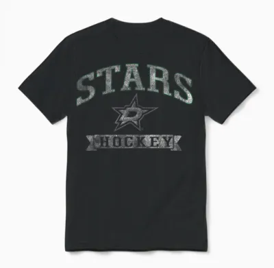 Dallas Stars Vintage Hockey Black Officially Licensed Unisex T-Shirt - Black