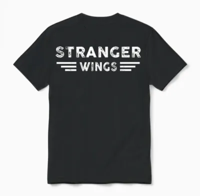 Funny Stranger Wings Unisex T-Shirt - Black