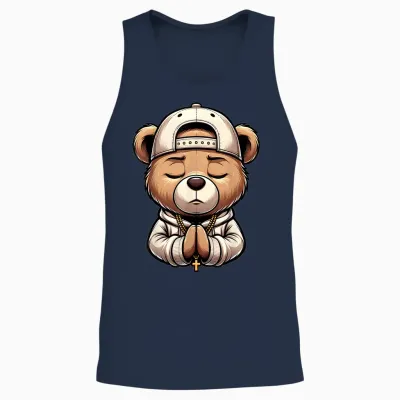 Prière Hip Hop Ours En Peluche Prière Chrétien Streetwear Prière Unisex Tank Top - Navy
