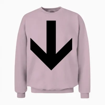 Down Arrow Unisex Sweatshirt - Light Pink