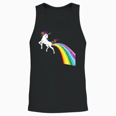 Unicorn Rainbow Poop Shirt - Bottom Wiping Unicorn Unisex Tank Top - Black