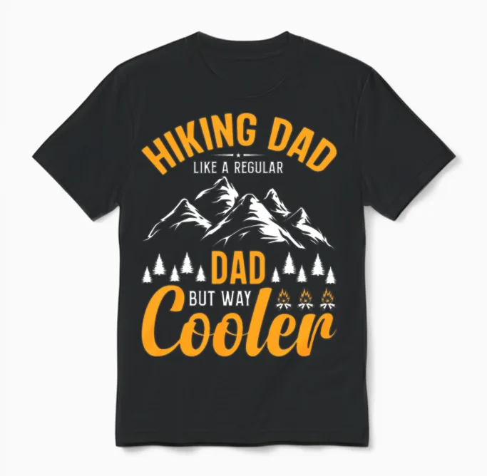 Hiking Dad & Outdoors Unisex T-Shirt in Black