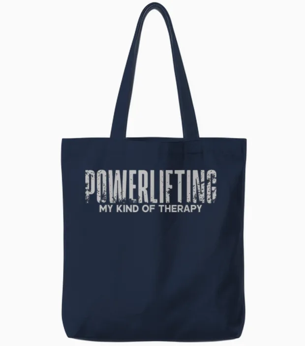 Powerlifting Meine Art Von Therapie Powerlifter Fitnesstraining Tote Bags in Navy