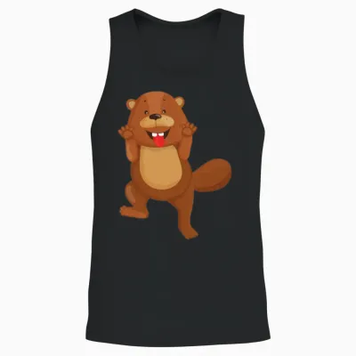 Funny Animal Unisex Tank Top - Black