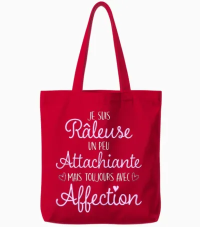 Madame Attachiante Humour Woman Raleuse Tote Bags - Red
