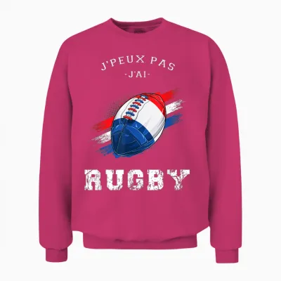 Funny Rugby Player Shirt, Je Peux Pas J'ai Rugby Design Unisex Sweatshirt - Heliconia