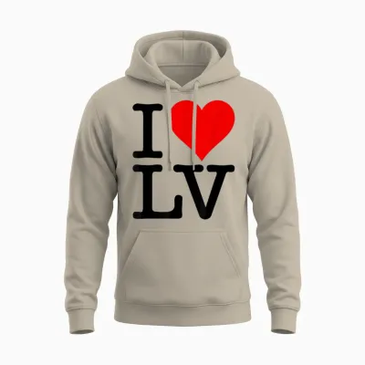 Love Heart Las Vegas Nevada Lv Unisex Hoodie - Sand