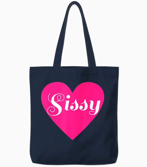 Sissy Love Femdom Femboy Maid in Herzform Tote Bags in Navy