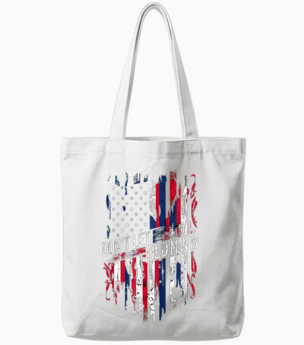 Don't Let the Old Man in - Vintage American Tote Bags in White