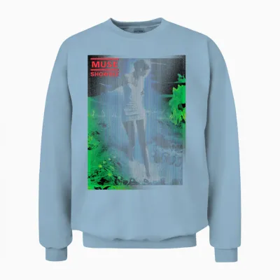 Muse Showbiz Glow T-Shirt, Grey, S Unisex Sweatshirt - Light Blue