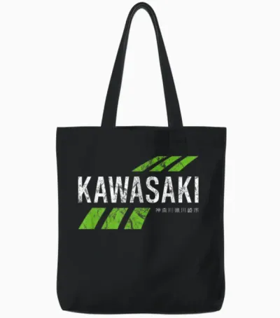Retro Vintage Kawasaki Green City Men's Or Tote Bags - Black