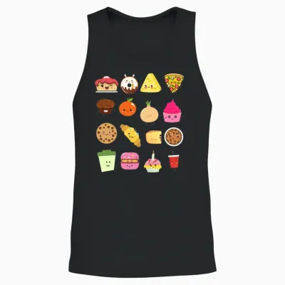 Funny Food Unisex Tank Top - Black