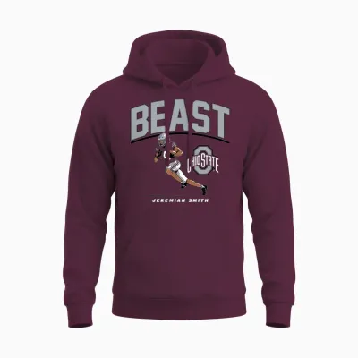 Jeremiah Smith - Beast (red) - Ohio State Football Unisex Hoodie - Maroon