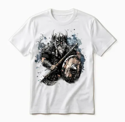 Viking Warrior Valhalla Norse Mythology Unisex T-Shirt - White