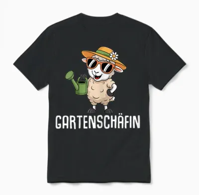 Women's Garden Sheep - Cute Sheep Gardener T-Shirt, Black, S Unisex T-Shirt - Black