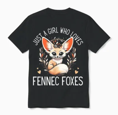 Juste Une Fille Qui Aime Fennec Foxes Lover Fennec Fox Art Fox Unisex T-Shirt - Black