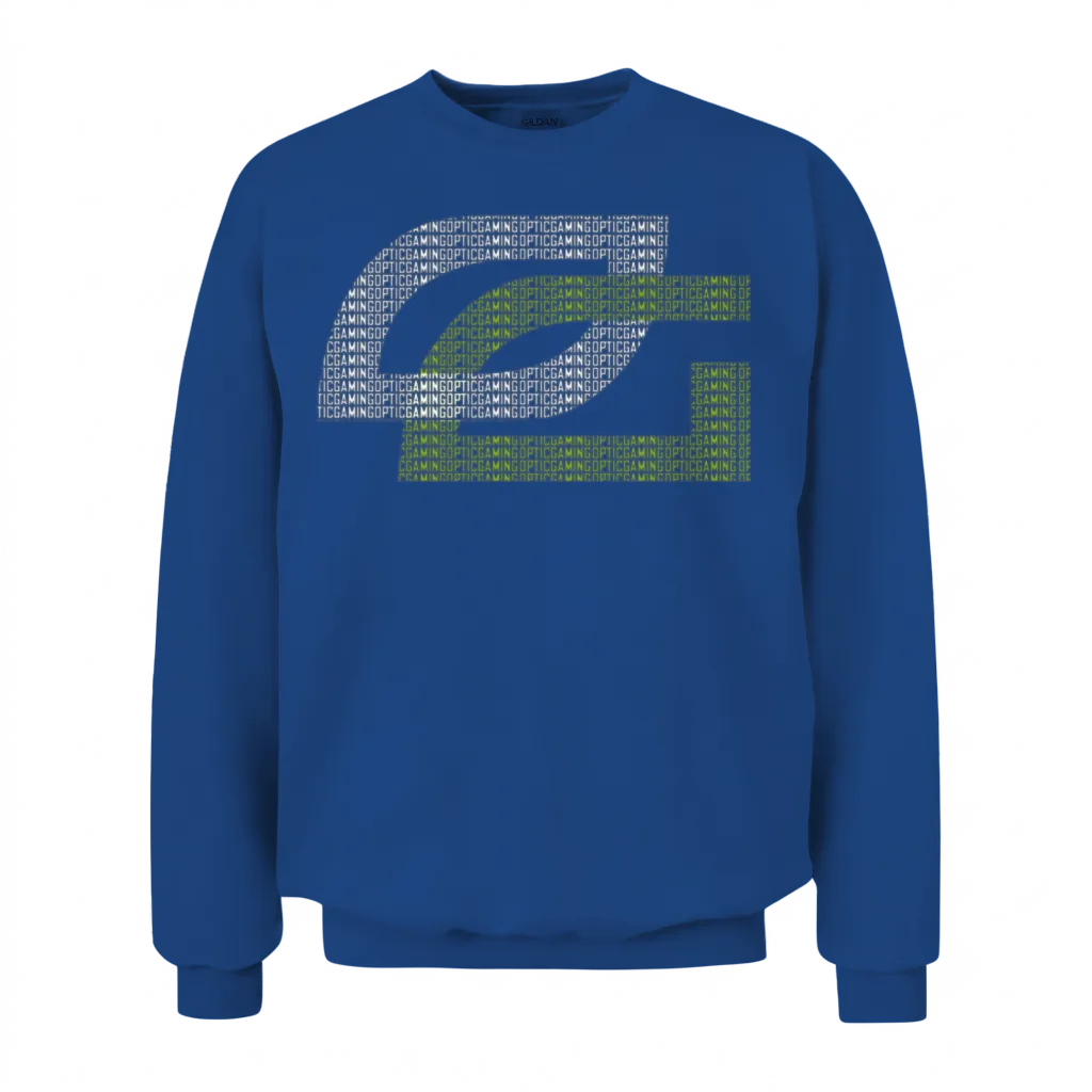 Optic Gaming Logo White Spell Out Mp Unisex Sweatshirt - Royal
